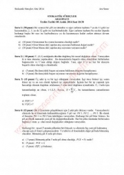 Stokastik Süreçler Vize Soruları-2014