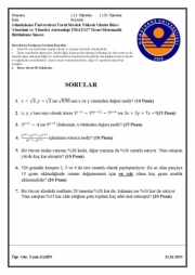 Ticari Matematik Dersi Bütünleme Soruları 2015
