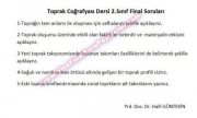 Toprak Coğrafyası Dersi Final Soruları