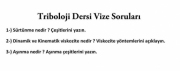 Triboloji Dersi Vize Soruları