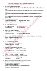 Wep Tasarımı Final Çalışma Soruları ve Cevapları