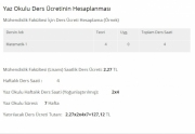Yaz Okulu Ders Ücreti Nasıl Hesaplanır ?