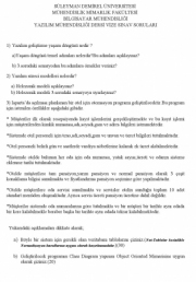 Yazılım Mühendisliği Dersi Vize Soruları