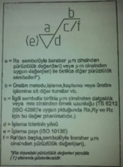 Yüzey İşleme İşaretlerine (Sembollerine) Eklenen Bilgiler