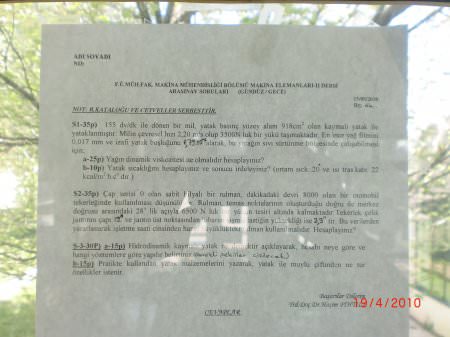 Makine Elemanları-2 Vize Soruları