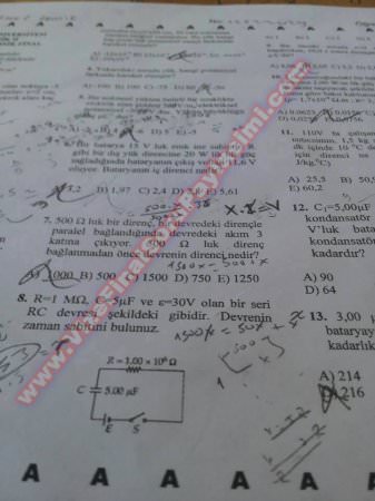 Fırat Üniversitesi Fizik Dersi Vize ve Final Soruları