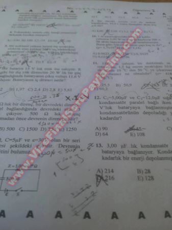 Fırat Üniversitesi Fizik Dersi Vize ve Final Soruları