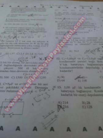 Fırat Üniversitesi Fizik Dersi Vize ve Final Soruları