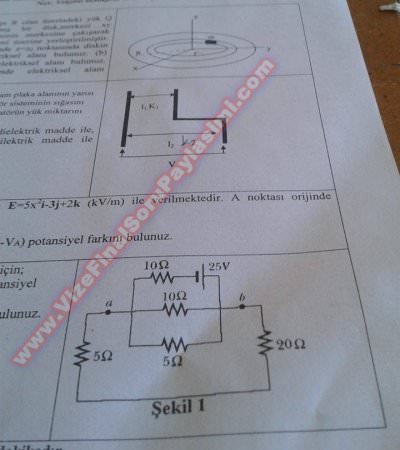 Fırat Üniversitesi Fizik Dersi Vize ve Final Soruları
