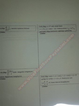Matematik -2 Final Sınav Soruları ve Çözümleri - 2014