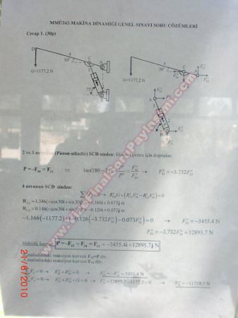 Fırat Üniversitesi Makina Dinamiği Vize Soruları