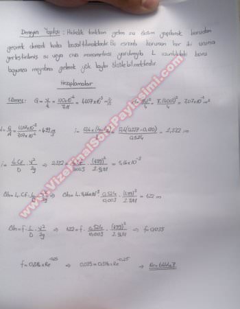 Cebri Akışlı boru sisteminde yük kayıpları