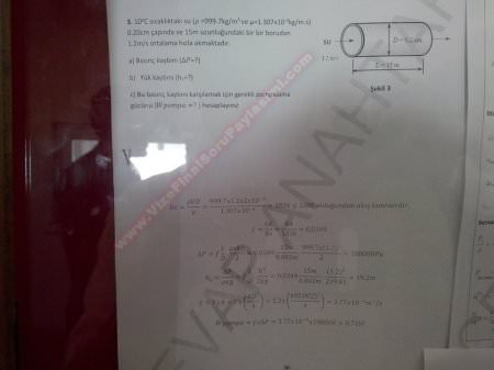 Akışkanlar Mekaniği Final Sınavı Soruları