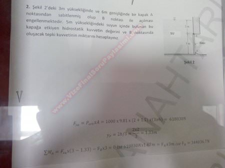 Akışkanlar Mekaniği Final Sınavı Soruları