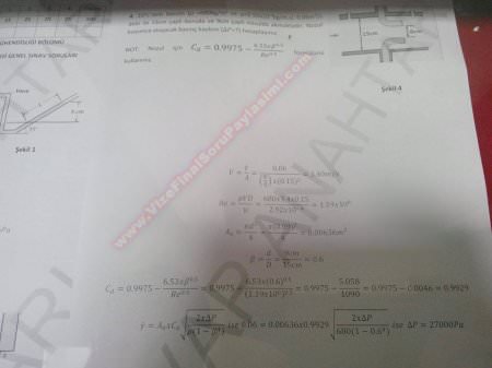 Akışkanlar Mekaniği Final Sınavı Soruları