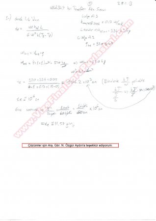 Bülent Ecevit Üniversitesi Isı Transferi Dersi Vize ve Final Soruları