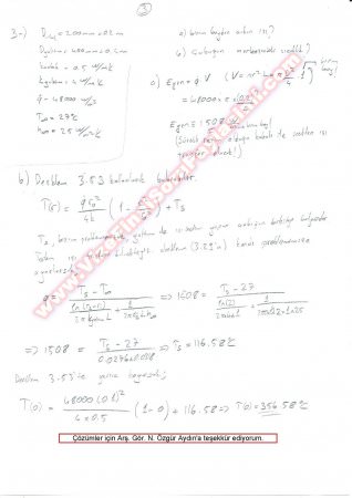 Bülent Ecevit Üniversitesi Isı Transferi Dersi Vize ve Final Soruları
