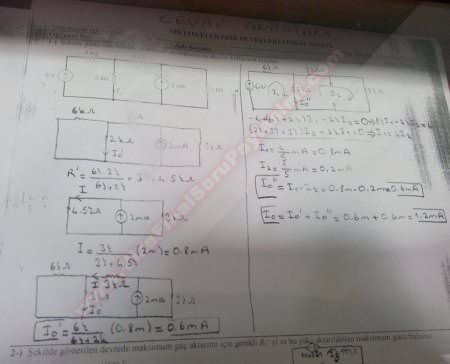Elektrik Devreleri-1 Final Sınav Soruları ve Çözümleri - 2014