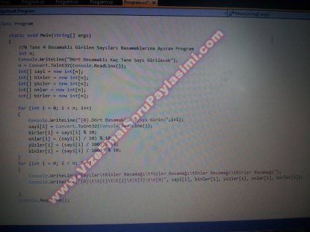 CAFER BAL Hocanın 2014 Yılının C Sharp Bütünleme Sınavında Çıkması Muhtemel Sorular