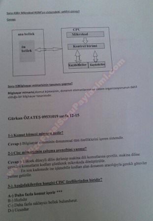 Mikroişlemciler Dersi Sınav Soruları Karışık