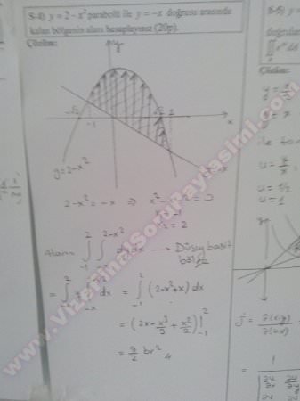 Matematik -2 Bütünleme Soruları ve Çözümleri - 2014 (Müh. Fak.)