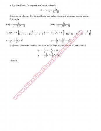 Eskişehir Osmangazi Üniversitesi Diferansiyel Denklemler - 2007 Soruları