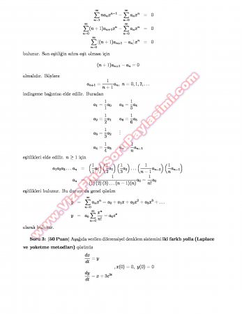 Eskişehir Osmangazi Üniversitesi Diferansiyel Denklemler - 2007 Soruları