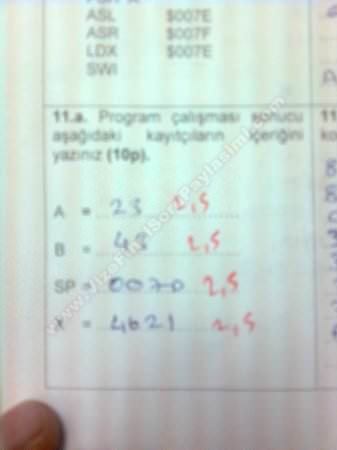 Mikroişlemciler Dersi Sınav Soruları