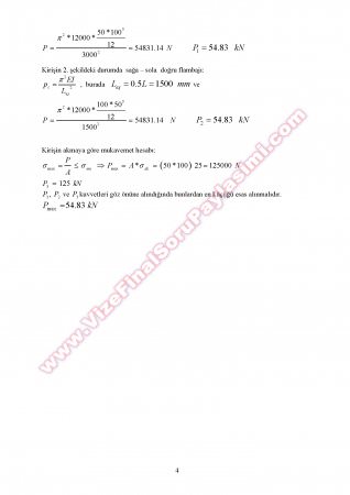 Mukavemet 2 Bütünleme Soruları