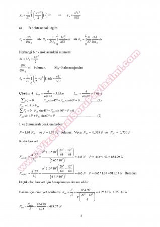 Mukavemet 2 Final Soruları ve Çözümleri