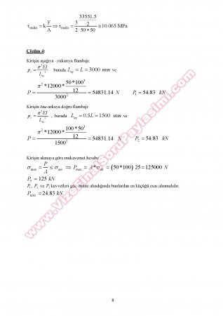 Mukavemet 2 Final Soruları ve Çözümleri