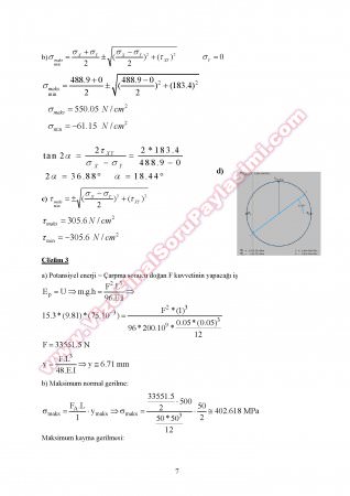 Mukavemet 2 Final Soruları ve Çözümleri