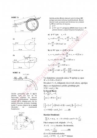 Dinamik Dersi Vize Soruları - 2007