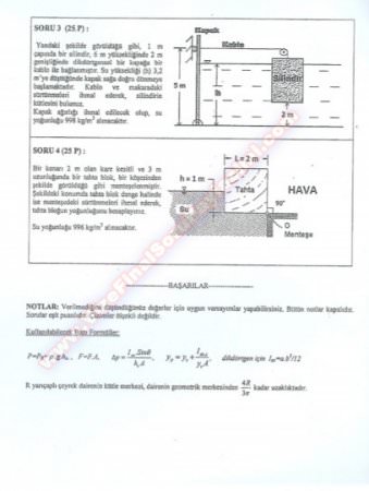 Akışkanlar Mekaniği Vize Soruları - 2013