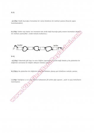 Veri Yapıları Dersi Vize Soruları