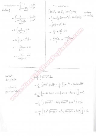 Matematik-1 Sınav Soruları - 2010