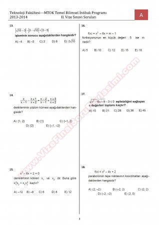Tem. Bilimsel intibak  Prog. 2. Vize Soruları