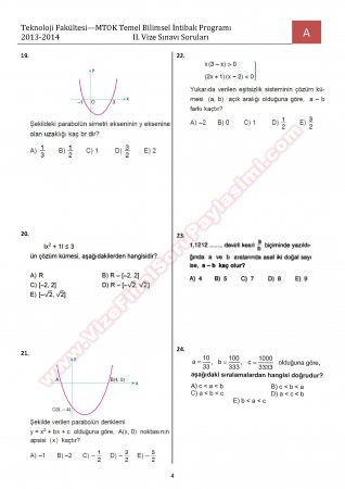 Tem. Bilimsel intibak  Prog. 2. Vize Soruları