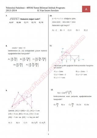 Tem. Bilimsel intibak  Prog. 2. Vize Soruları