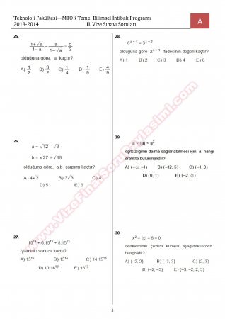 Tem. Bilimsel intibak  Prog. 2. Vize Soruları
