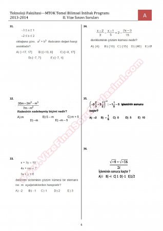 Tem. Bilimsel intibak  Prog. 2. Vize Soruları