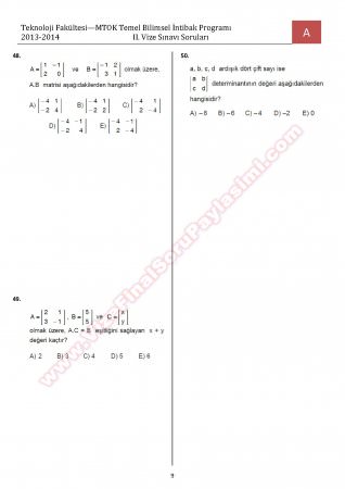Tem. Bilimsel intibak  Prog. 2. Vize Soruları