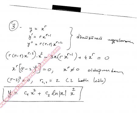 Diferansiyel Denklemler Final Soruları - 2010