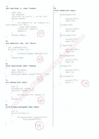 Veri Yapıları Dersi Vize Soruları - 2013