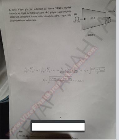 Akışkanlar Mekaniği Vize Soruları - 2013 / 2014
