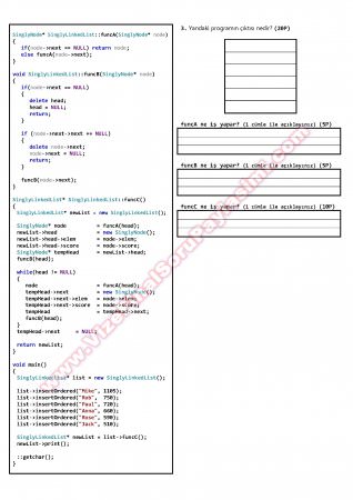 Veri Yapıları Dersi Vize Soruları - 19.11.2013