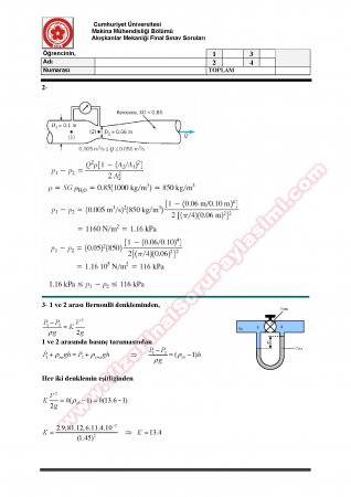Akışkanlar Mekaniği Final Soruları