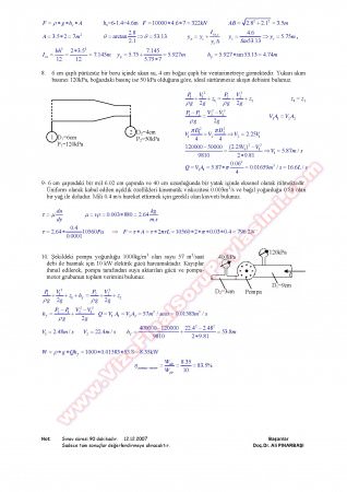 Akışkanlar Mekaniği Vize soruları