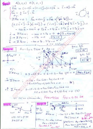 Statik Dersi 2. Ara Sınav Soruları ve Çözümleri