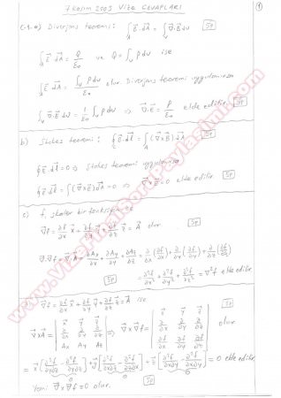 Elektromanyetik-1 Vize Soruları